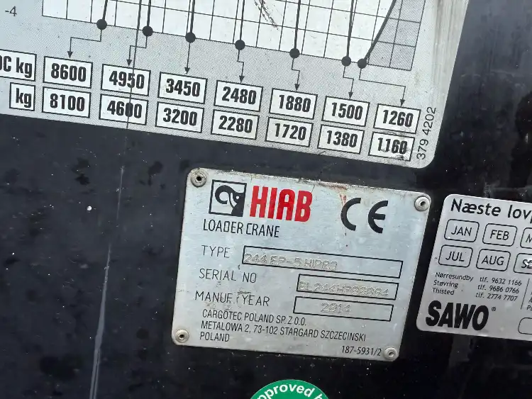 JTM2789 Scania med Hiab kran JT Maskiner ApS